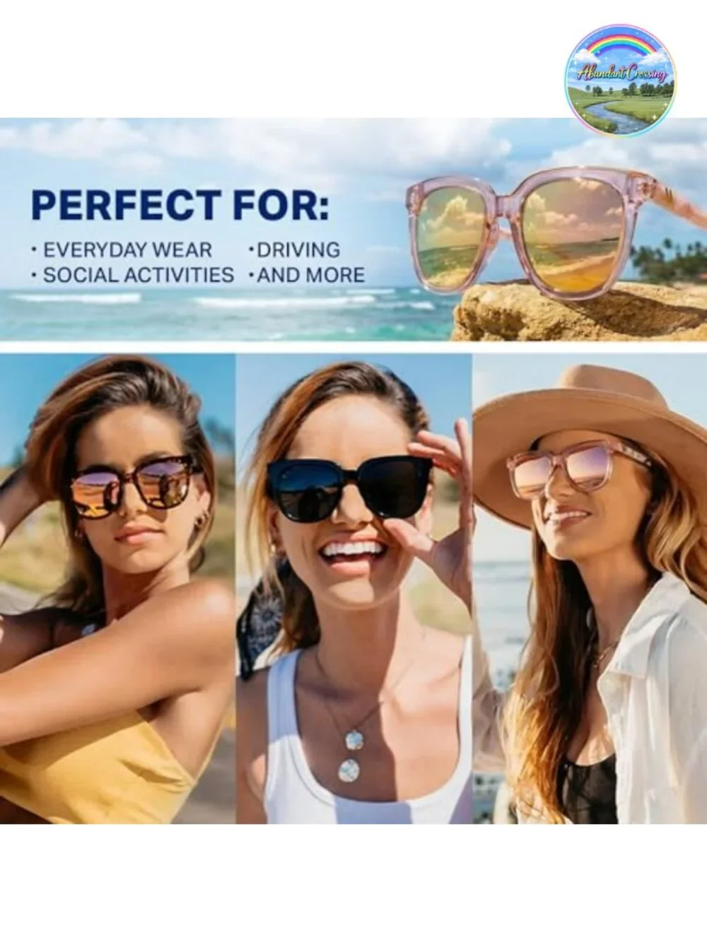 Polarized Cat Eye Sunglasses with Acetate Temples and 100% UV Protection